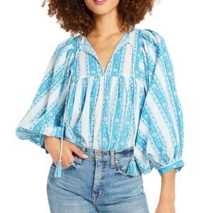 Mille Charlie Top in Blue & White Floral NEW